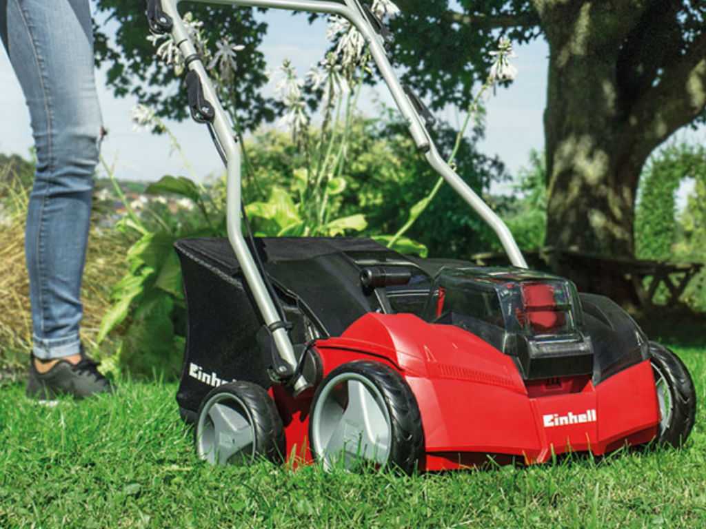 Scarifier stands on the lawn