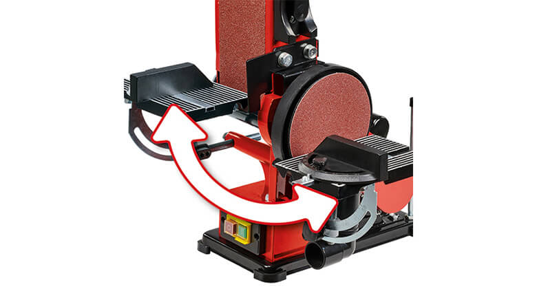features of a stationary belt sander